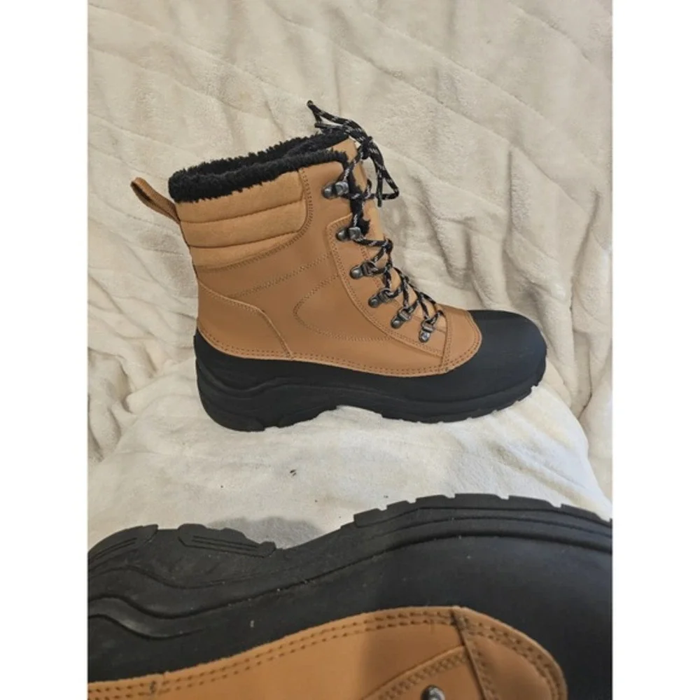 All‎ In Motion Men's Winter Boots Waterproof Faux Fur Outdoor NWOT Size 12 K078